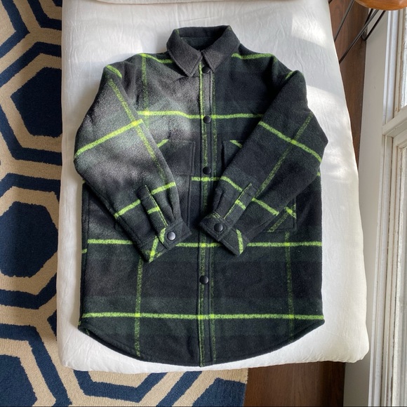 🌲 ZARA GREEN PLAID OVERSIZED WOOL BLEND WINTER JACKET! - Picture 8 of 16